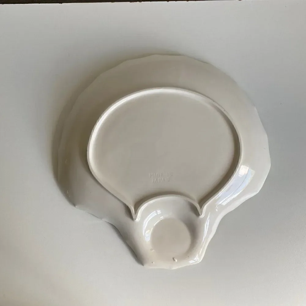 White Porcelain Platter With Colorful Painted Vegetables